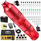 Romlon Tattoo Kit Professional - Complete Tattoo Gun Machine Kit Rotary Tattoo Pen Machine LED Power...