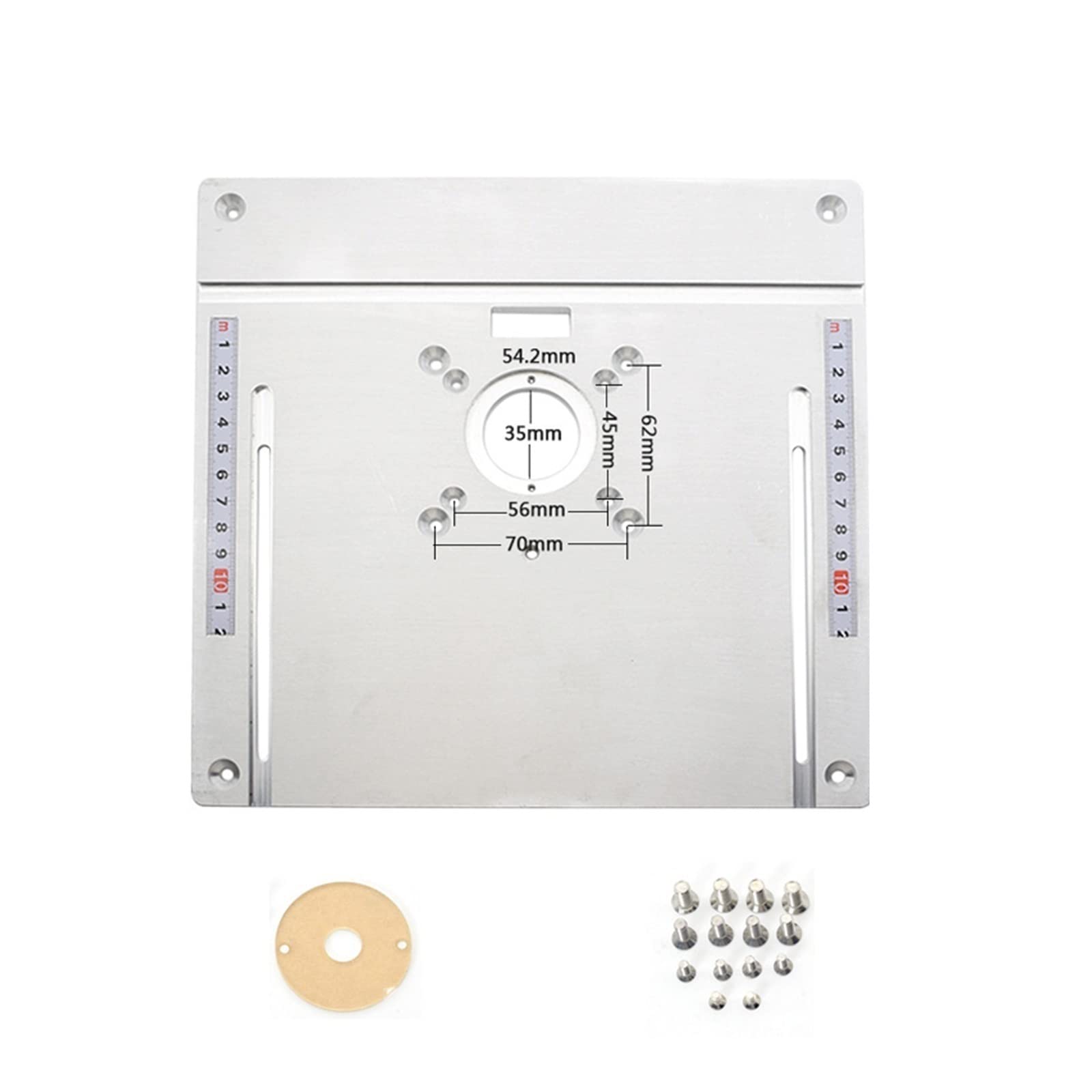 Placa de inserción de mesa de enrutador de aluminio, tablero abatible de fresado de madera eléctrico con juego de guía de calibre de inglete, sierra de mesa, banco de trabajo for carpintería Herramien