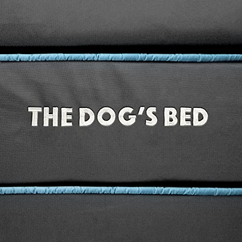 The Dog's Bed Orthopädisches Hundebett mit Memory-Schaum, Wasserdicht, Groß, Grau und Blau, lindert Arthritis und Hüftdysplasie, Therapeutisch und Unterstützend, Waschbar, Tierärztlich Geprüft
