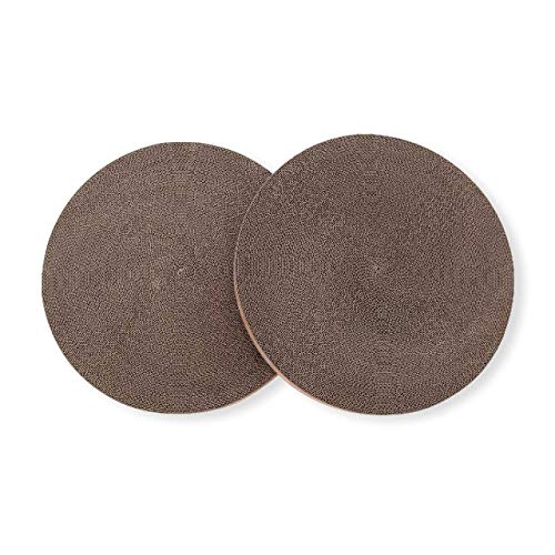 Image of Necoichi Cat Scratcher Bowl Replacement for Indoor Cats - Cat Scratching Lounger with Reversible Usability and Extra Comfort for Lounge, Cardboard Bed Couch / (XL, Oak)