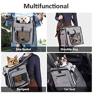   Dog-Bike-Basket-Carrier-Pet-Bike-Carrier-Backpack-with-Mesh-Windows-for-Small-Dog-Cat-Puppies-Easy-Safety-with-Adjustable-Straps-Hold-Bag-Front-Bicycle-and-Car-Seat