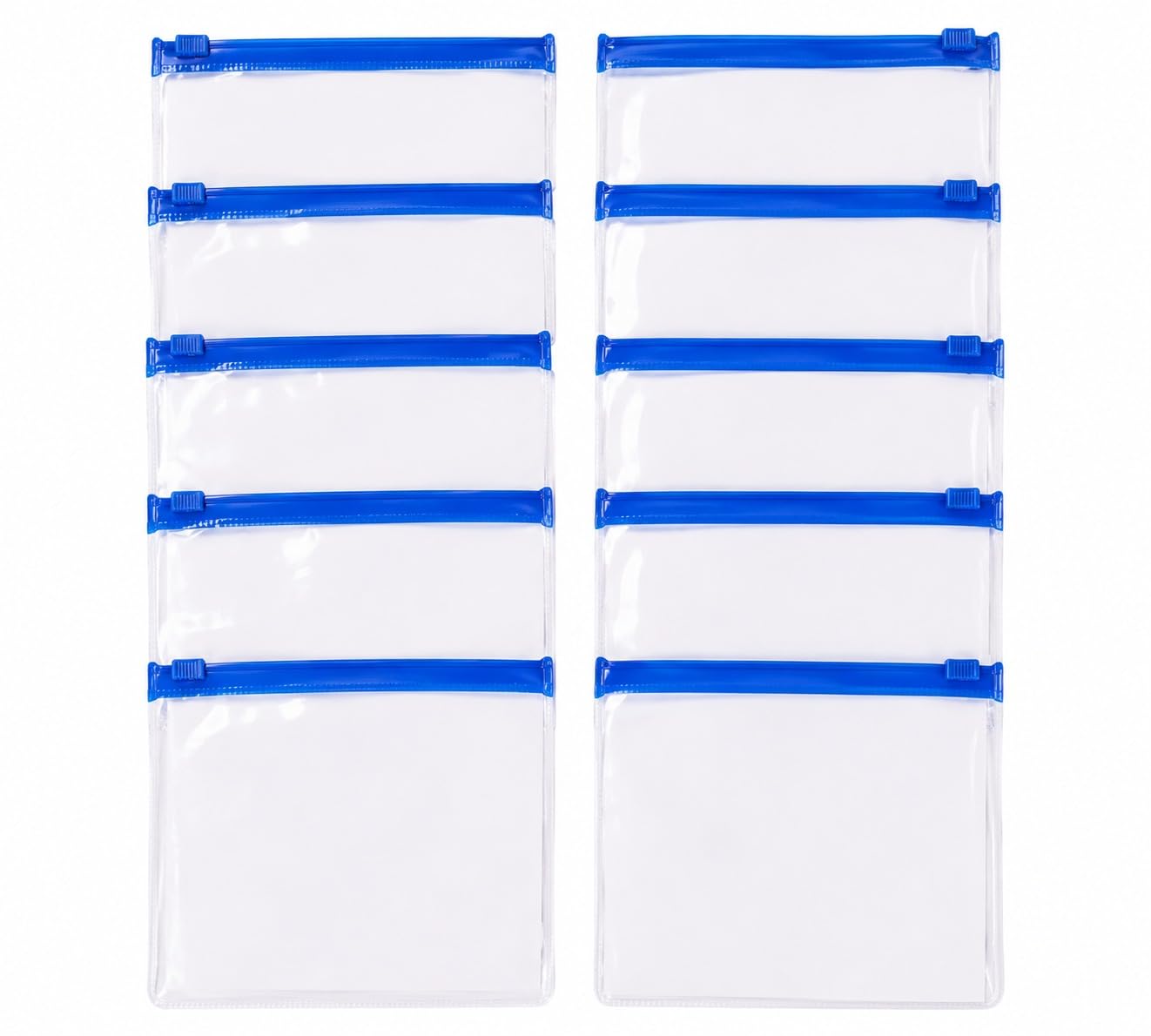 Beauty Tool Small Transparent Multipurpose Zip Pouch, Reusable Waterproof Storage Organizer for Coins, Cash, Cards, Keys & Small Accessories, Blue Zip Closure, 13 x 9 cm (10 Pcs) (Pack of 1)-picture-40