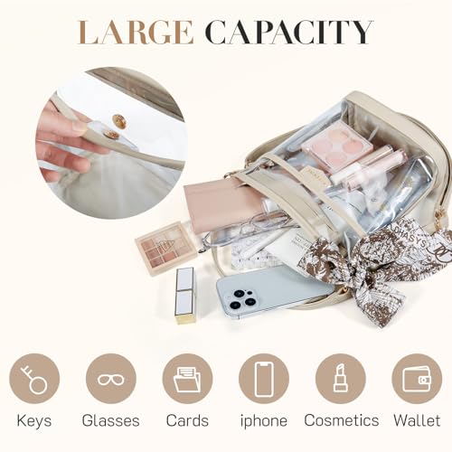 Image of Missnine Clear Bag for Stadium Approved, Clear Crossbody Bucket Bag Transparent PVC Purse for Women, Concert Stadium Events