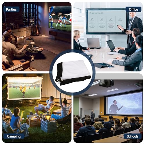Leinwand Beamer Outdoor 100 Zoll -Knitterfrei, Hohe Auflösung,Projector Screen Tragbar,Beamer 4k Leinwand, Beamerleinwand, Projektionsleinwand Glattes Polyester für Heimkino, Büro, Schule und Camping