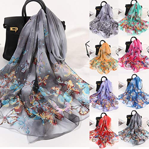 Silk Long Satin Scarf Fashion Vintage Floral Print Scarf Shawl Sunscreen Beach Shawls Wraps Lightweight Neckerchief2
