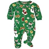 The Children's Place Baby and Toddler Holiday Fleece One Piece Zip Up Pajamas, Green Xmas, 0-3...