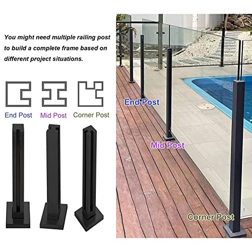 Poteau de garde-corps en verre pour garde-corps terrasse escalier balcon - 5