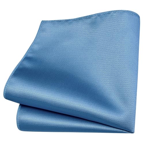 Image of Branduce 3.15 inch(8cm) Solid Formal Tie and Pocket Square Plain Necktie Lapel Pin and Tie Clip Set for Men