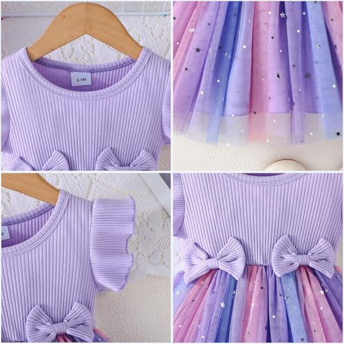 ChuYuKu Toddler Baby Girl Tulle Dress Princess Birthday Sleeveless Dresses Summer Outfits Photo Shoot Cake Smash 6M - 3T4