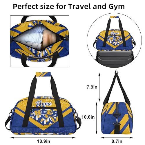Personalized Cheer Duffle Bag for Cheerleaders, Custom Cheerleading Gym Bag for Women, Cheer Duffel Bag with Name (Gold&Navy)2