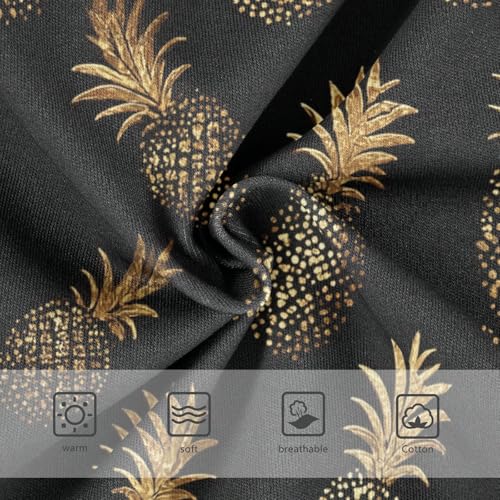 Wusikd Pineapples Girls' Underwear Cotton Black Golden Colors Girls Briefs Soft Toddler Underwear 2T3