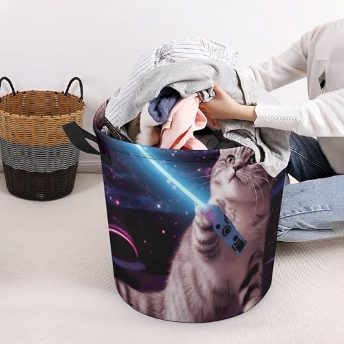 Grand panier à linge pliable chat de l'espace pour la chambre - 8