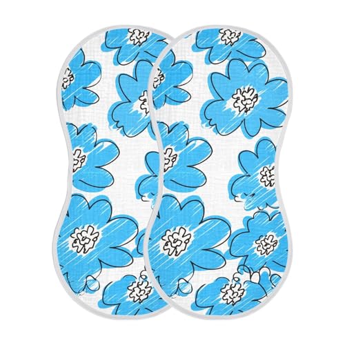 Sketchy Floral Blossom Burp Cloths for Babies Burp Rag Cotton Spit Up Rag for Newborns Babies Girls