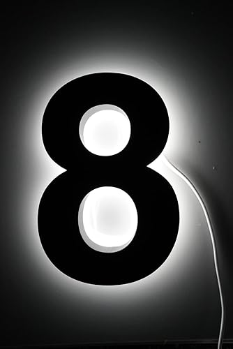 Miniatura 7 de XIAOMA Números de casa iluminados de 6 pulgadas para exteriores, números de dirección LED retroiluminados para casa. Acero inoxidable, módulo LED de