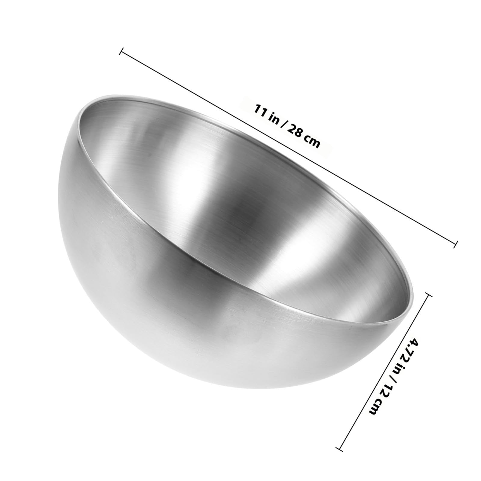 Juego de 4 Tazones de Acero Inoxidable para Mezclar y Servir, Cuencos Grandes Duraderos y Prácticos para Postres y Snacks en Bares y Restaurantes