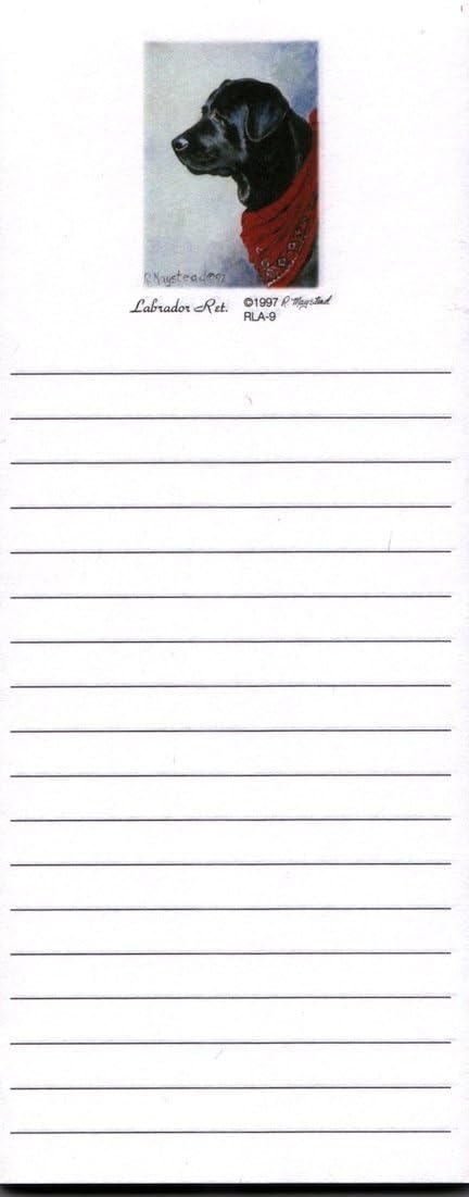Black Lab With Red Bandana List Magnetic List Pads - Set of 2