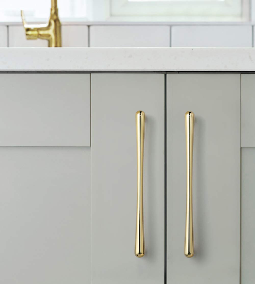 Cabinet Handle,JeogYong Gold Exquisite Drawer Knob Cupboard Drawer Bedroom Furniture Handles Sets of 2 Pieces with Screws (128mm)