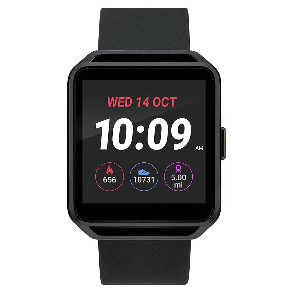Timex Iconnect Rectangle Case Digital Dial Black Silicone Strap TW5M31200