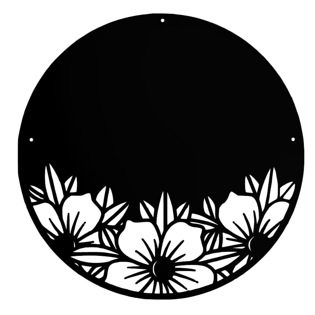 Lavagna Magnetica - Bacheca magnetica con motivo floreale - Ideale per magneti e appunti - Lavagna scrivibile - incl. kit di montaggio - 50x50 cm - Nero