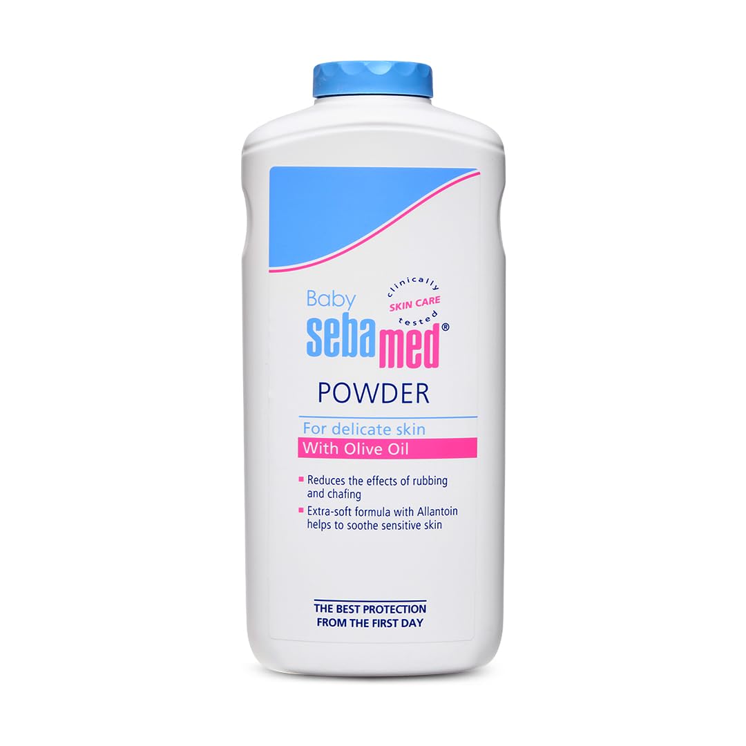 Sebamed Baby Powder| Olive Oil, Allantoin|Keeps newborn’s skin fresh|absorbs sweat| 400 gm