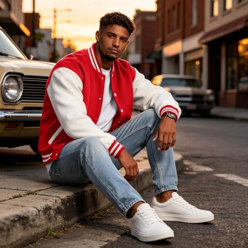 Varsity Jacket for Men Baseball Letterman Classic Fit Oversized Cardigans - image 4