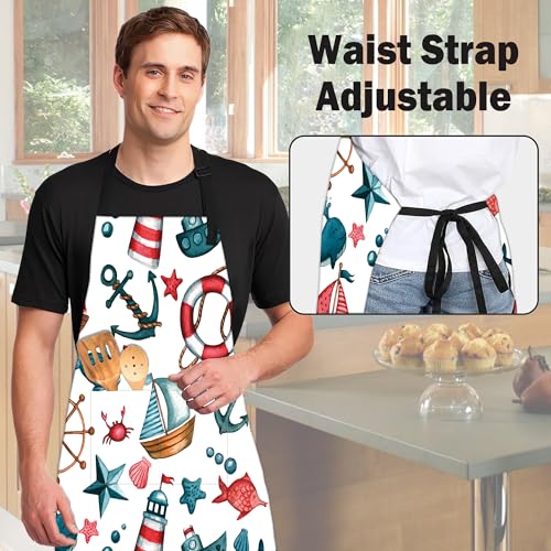 Jasakoo JA-AP-LS01-01 Lighthouse Anchor Sailboat Fish Apron thumb #4