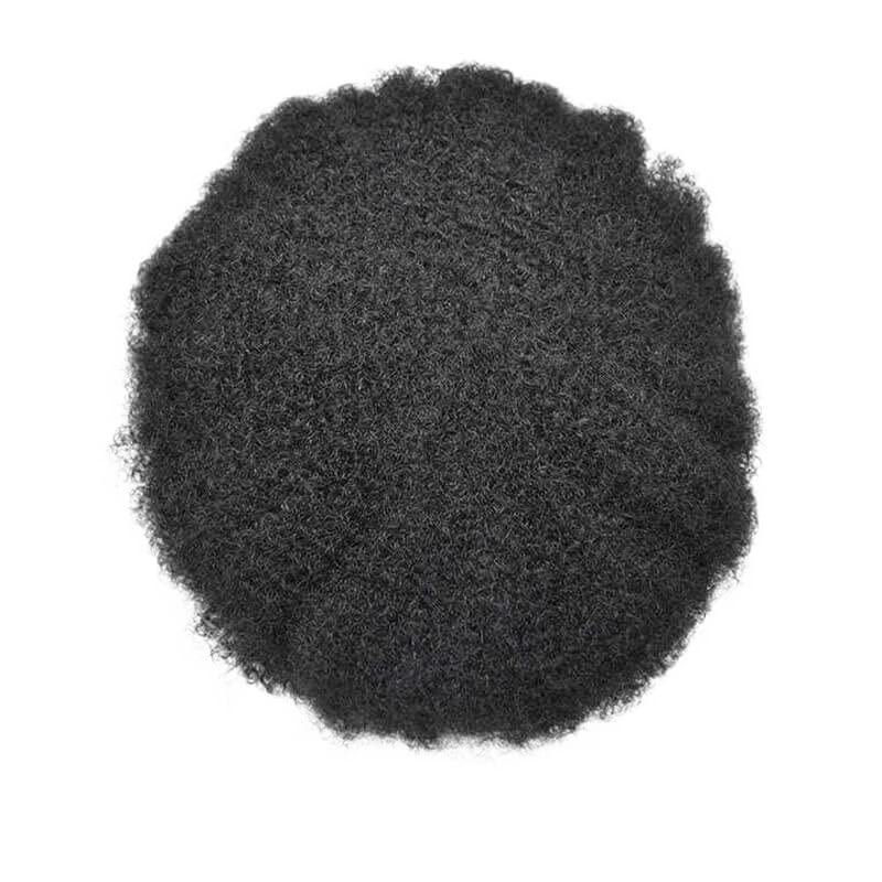 Treski dla mężczyzn męska opaska afro kręcone męskie peruki oddychające Mono Top i PU obwód męskie włosy proteza kapilarna 6 cali system wymiany jedność ludzki włos peruka treska dla m