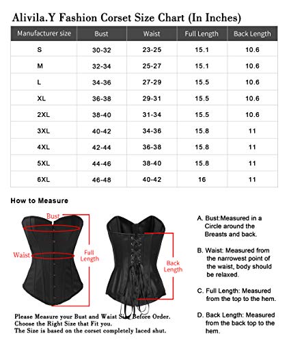 Alivila.Y Fashion Corpete feminino sexy Steampunk gótico faux leather com barbatanas, Preto, G