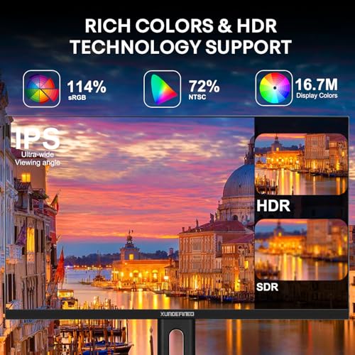Image of 27 inch 180Hz Gaming Monitor with Speaker, 2560x1440 Fast IPS Screen, 2x HDMI 2.0, 2x Display Port 1.4, 114% sRGB, HDR10, Freesync & G-SYNC Compatible, Height /Swivel /Tilt Adjust, 3 Sides Frameless