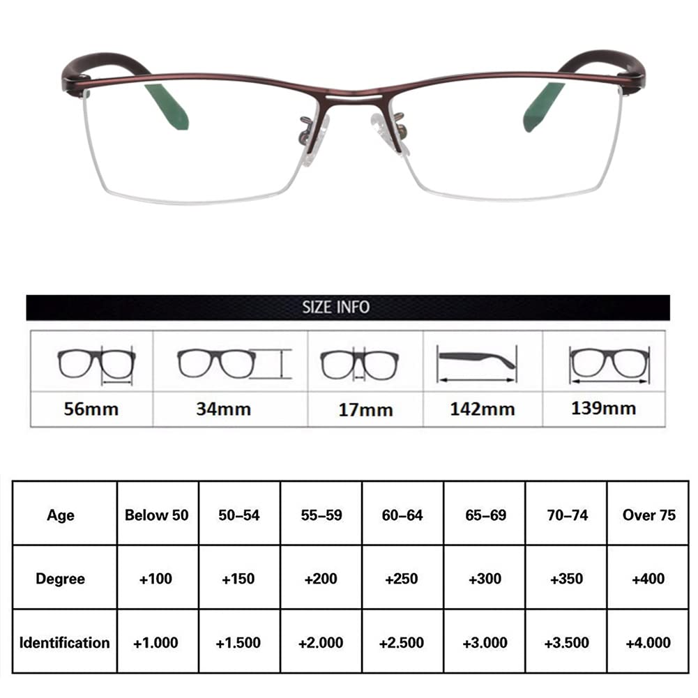 RICCIE Intelligente phototrope Outdoor Lesebrille für Herren, ultraleichter Metallrahmen mit asphärischen Harzgläsern Sonnenbrille / UV400,03,+2.5