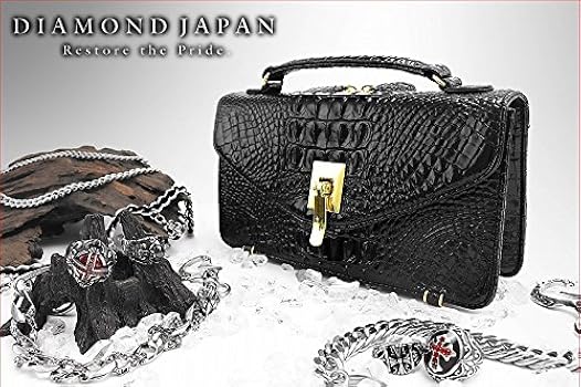 Amazon | [ダイヤモンドジャパン] つやありクロコ柄PUセカンドバッグ