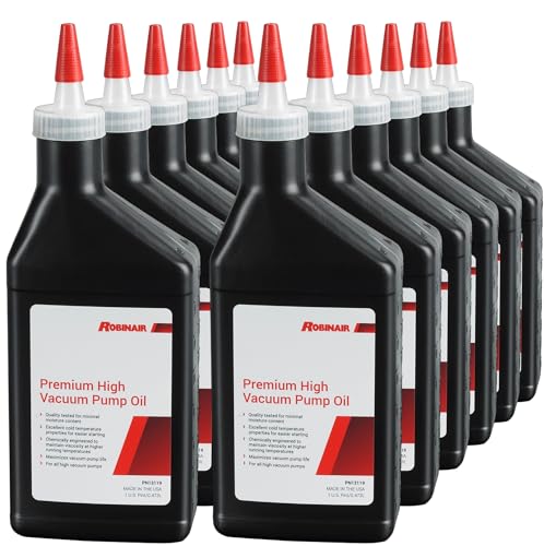 Robinair 13119 Premium High Vacuum Pump Oil, Pint (12-Pack)