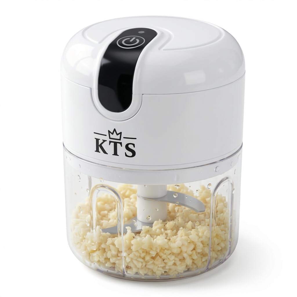 Konquer TimeS KTS Electric Mini Garlic Chopper,Food Processor,Portable Cordless Garlic Mincer Masher, With USB Charging For Vegetable,Chili,Fruits,Ginger,Baby Food Masher, Seasoning 250Ml