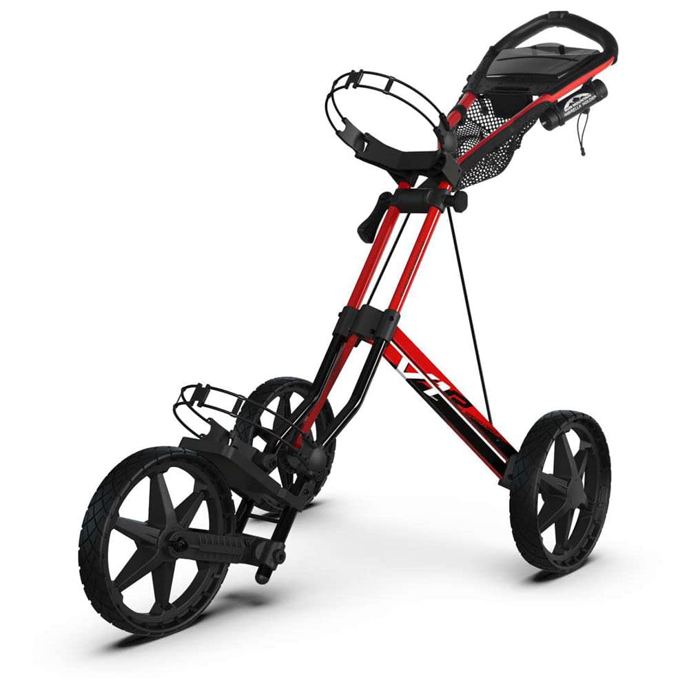 Sun Mountain Golf Speed Cart V1R 3 Wheel Pursh Cart - Black Fire Red
