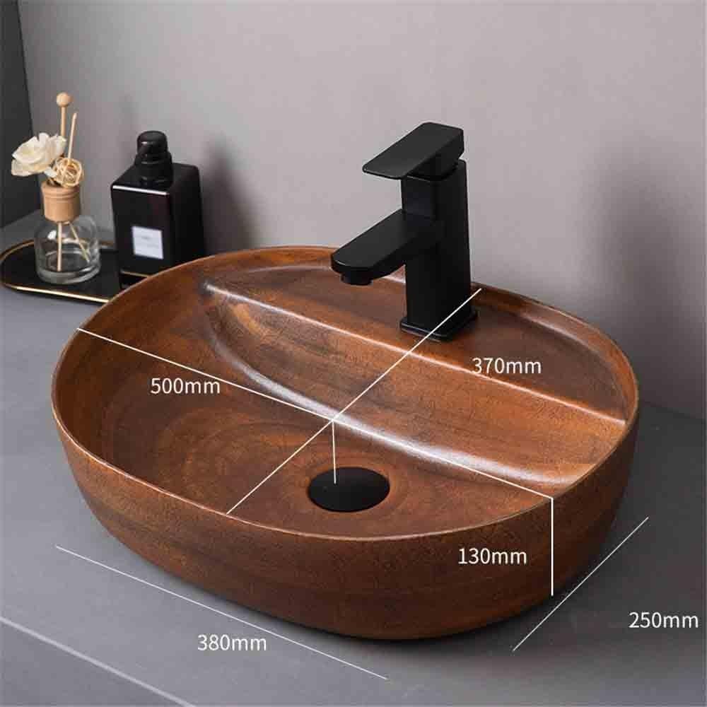 Lavabo da appoggio Lavabo da bagno in ceramica a vasca singola appoggio