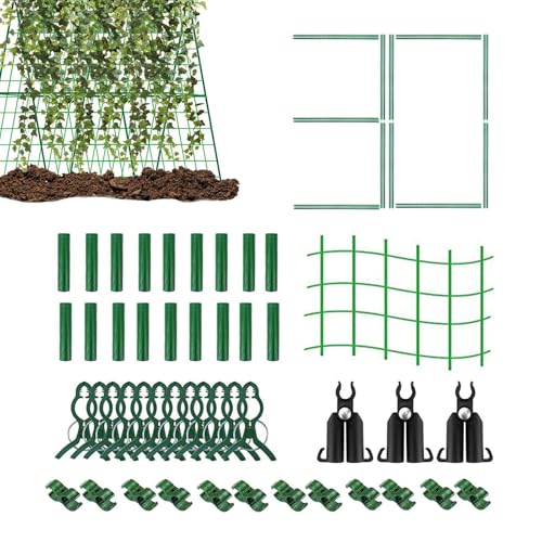Samuliy Enrejados de jardín – Enrejado de jardín ajustable con marco en A, enrejado de cultivo de verduras de jardín, enrejado ajustable para jardín, soporte de cultivo de plantas para calabaza,