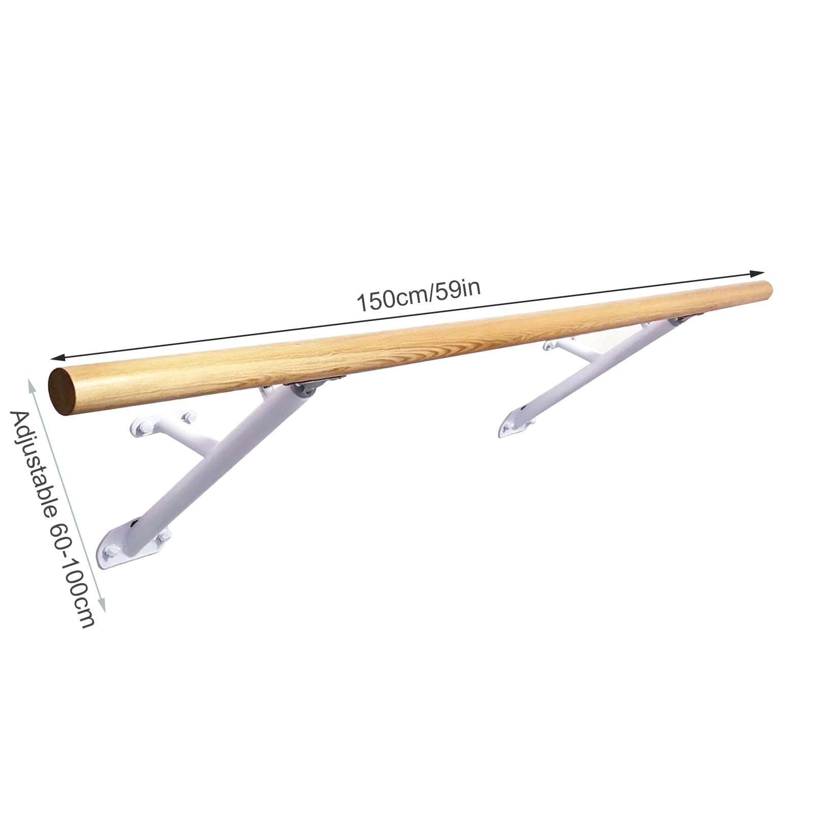 Barra de ballet doble para montar en la pared,barra de danza de madera de altura ajustable para niño y adultos,barra de estiramientos para gimnasio en casa para practicar ballet yoga danza y fitness