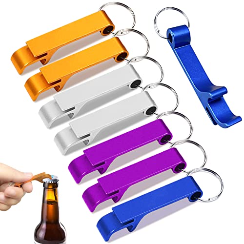 Bottle Opener Keychain - 8Pcs Colorful Beer Bottle Openers Premium Metal Keychain Bottle Opener, Beverage Bottle Opener For Gift, Wedding, Party, Bartender, Beverage, Practical #TOP7