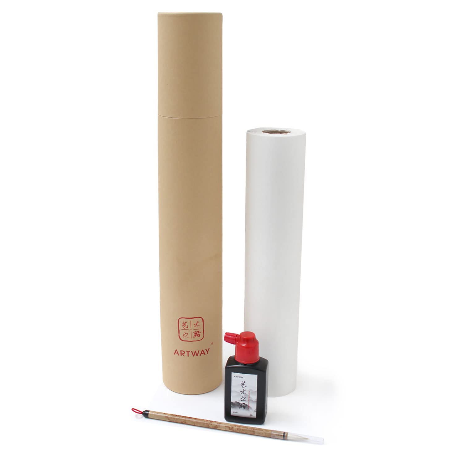 Artway White Chinese Sheng (Raw) Xuan Rice Paper Roll Ink & Brush,
