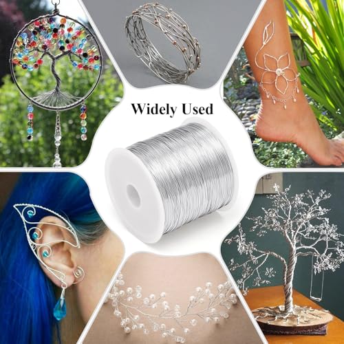 328Ft 0.4MM Jewelry Wire, 26 Gauge Tarnish Resistant Beading Wire for Jewelry Making Supplies and Crafting, Copper Beading Wires for Bracelet Making and DIY Artwork