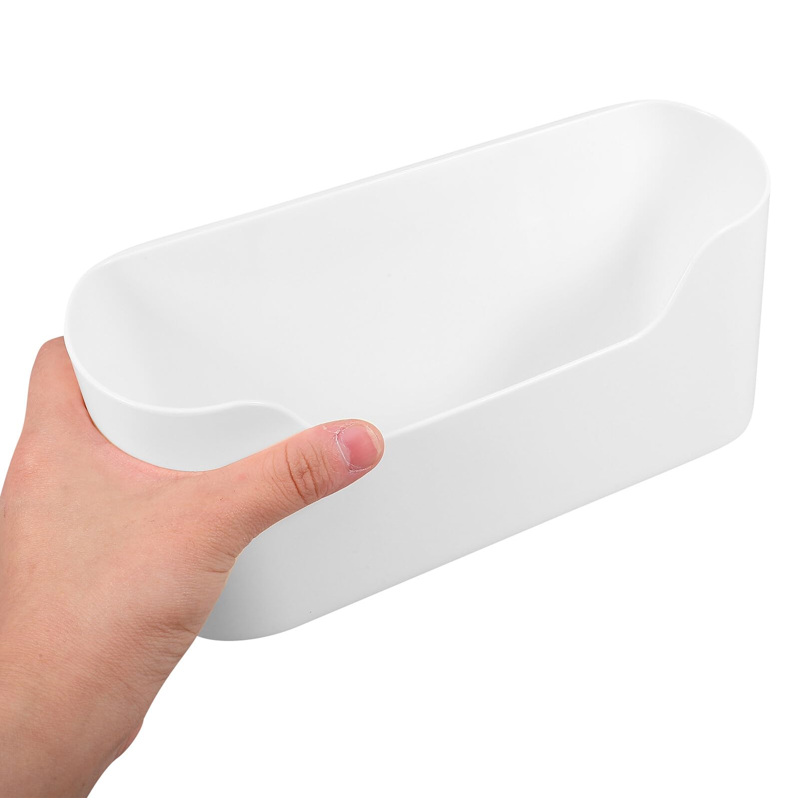 Ipetboom 4 Pezzi Organizer per Frigorifero Bianco con Mensole Laterali Adesive Scatole in Plastica Resistenti per Conservare Yogurt Frutta e Verdura Contenitori Salvaspazio per Porta Frigo