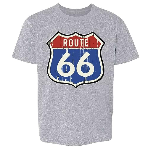 Pop Threads Route 66 Road Sign Retro Vintage Classic Youth Kids Girl Boy T-Shirt
