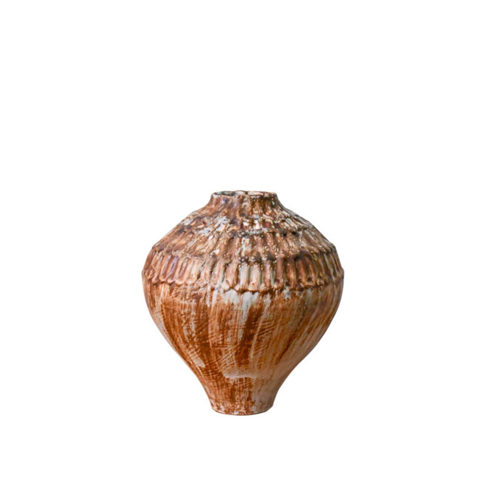 Baoblaze Vaso in Ceramica Vaso Rustico Vaso Decorativo Vaso Minimalista con Finitura Opaca Invecchiata per Fiori Secchi Rami E Allestimenti Essenziali Linee, 23 X 23 X H26 Cm