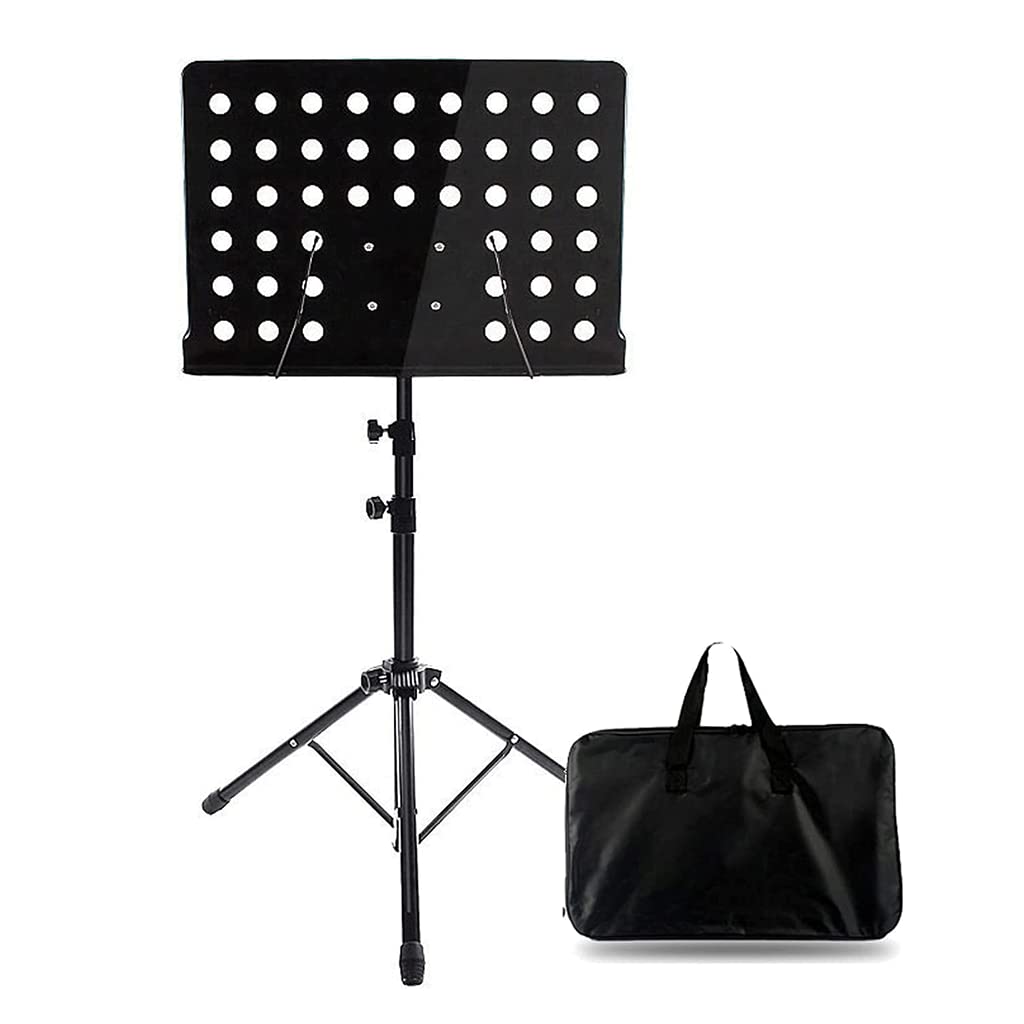 Pupitre à Musique, pupitre en métal Portable, bibliothèque Pliante pour la Maison, adaptée aux Concerts en Plein air (Blanc) (Noir)