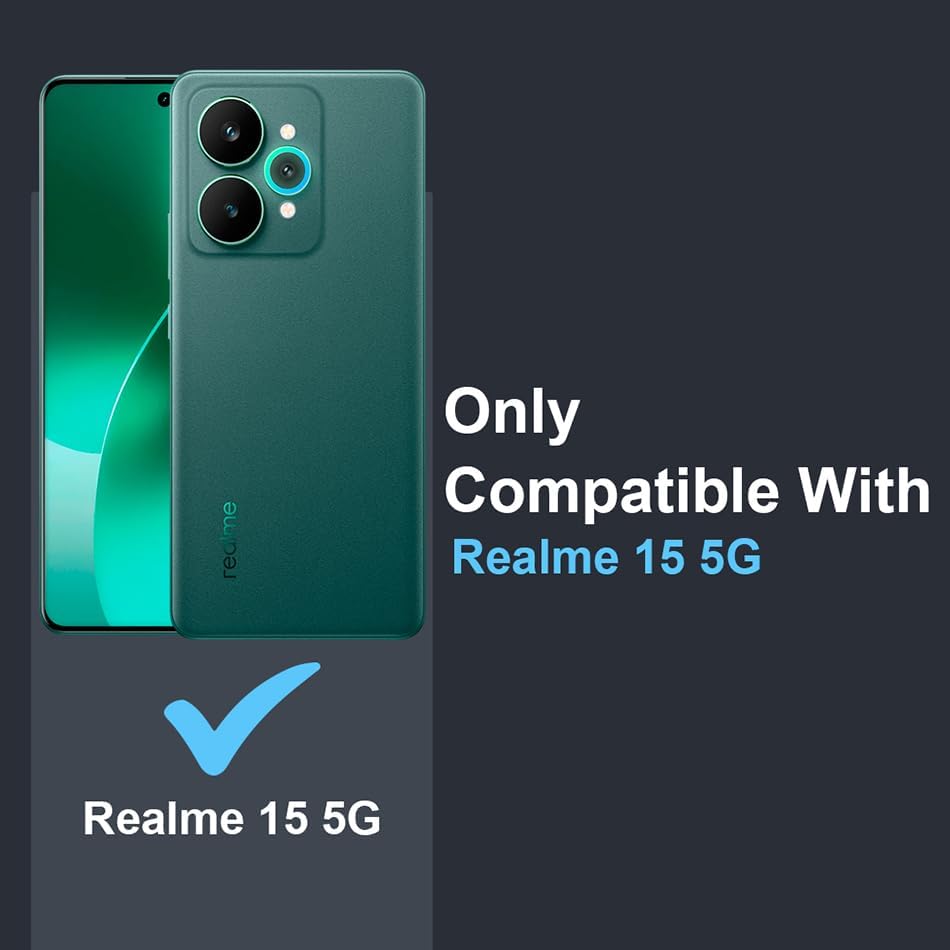 Image of Fashionury Crystal Clear Case for Realme 15 5G | Transparent TPU Silicone | Yellowing Resistance | Raised Camera Lips | Slim Transparent Cover