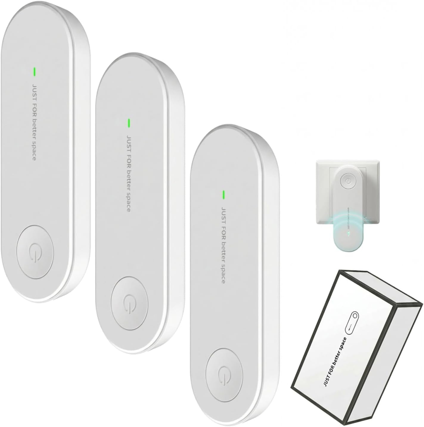 2026 Upgraded Air Purifier, Plug-in Negative Ion Air Purifier, Whisper Quiet, Filter-Free, Remove Smell, Pollutants, for Bedrooms, Pet Room, Office, Toilets, Closets (3PCS)