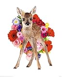 Close Up Bambi Poster Rehkitz mit Blumen (40cm x 50cm)