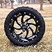 14 Inch Black Phantom Golf Cart Wheels & Tires Set of 4, 22x10-14 All Terrain/Street Tires, 22 Inch Golf Cart Wheels Compatible with EZGO, Club Car, YMH, 5 or 6