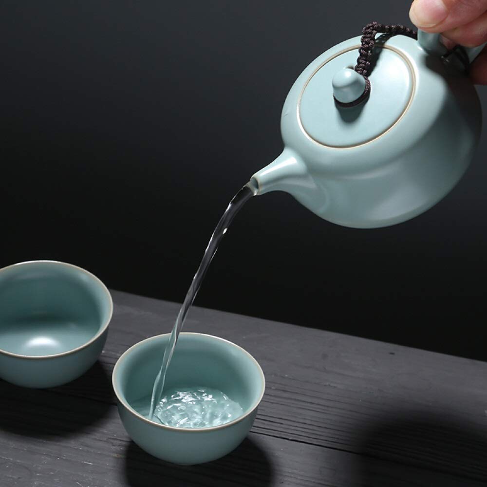 Service à thé, théière de fidélité, film ouvert peut soulever le fil d'or, une cruche, deux tasses, ensemble complet de service à thé kung fu, service à thé décoration