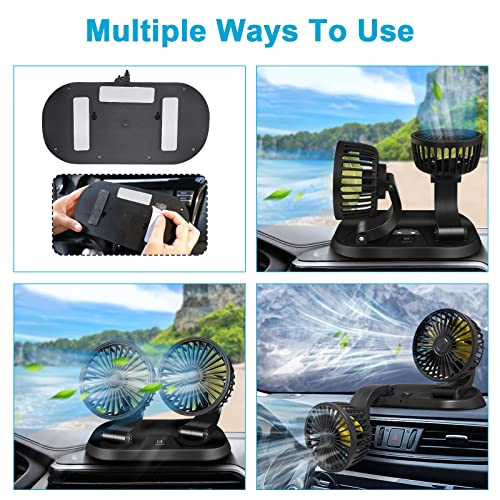 ROYADVE Double Head 12V Vehicle Cooling Fan #TOP29